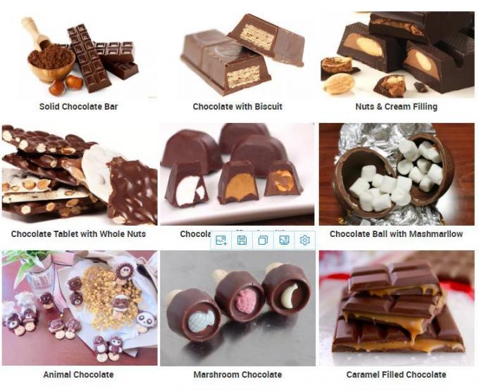 Le casse-croûte industriel usine le centre coloré deux remplissant barre de chocolat de déposant de distributeur de chocolat chaud faisant former la machine