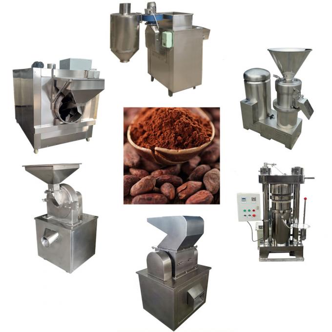 Poudre de cacao traitant la chaîne de production fabricant de poudre de cacao rôtissant épluchant le fraisage écrasant la machine de meulage
