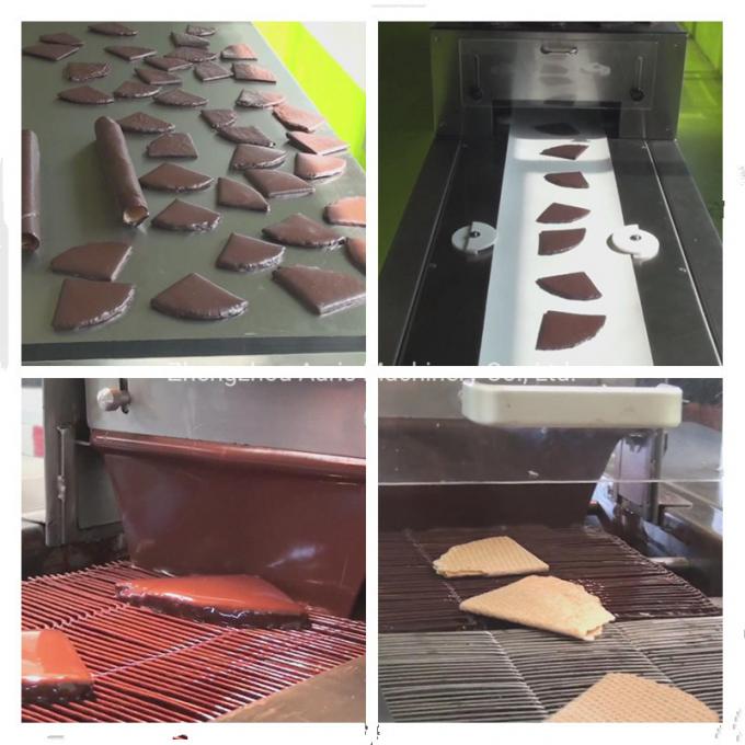 Ligne complètement automatique chocolat d'enrobeuse de bonbons au chocolat enrobant la machine avec le tunnel de refroidissement
