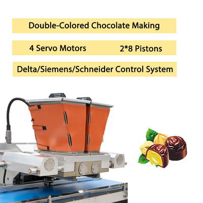 doubles puces de chocolat tirées des couleurs 2d/3d un faisant le distributeur déposant de chocolat de machine