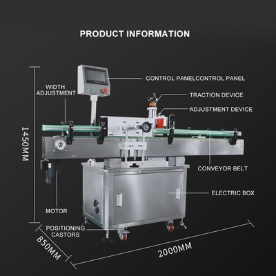 Applicateur automatique de label de bouteille de machine à étiquettes de bouteille d'autocollant pour les conteneurs en verre en plastique